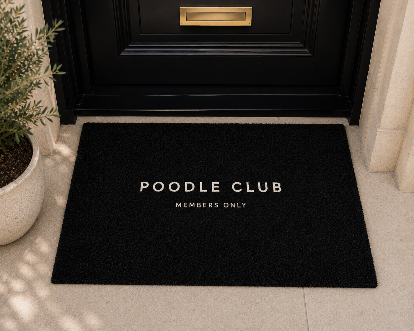 Poodle Club Fußmatte Schwarz – Members Only Design für den Eingangsbereich