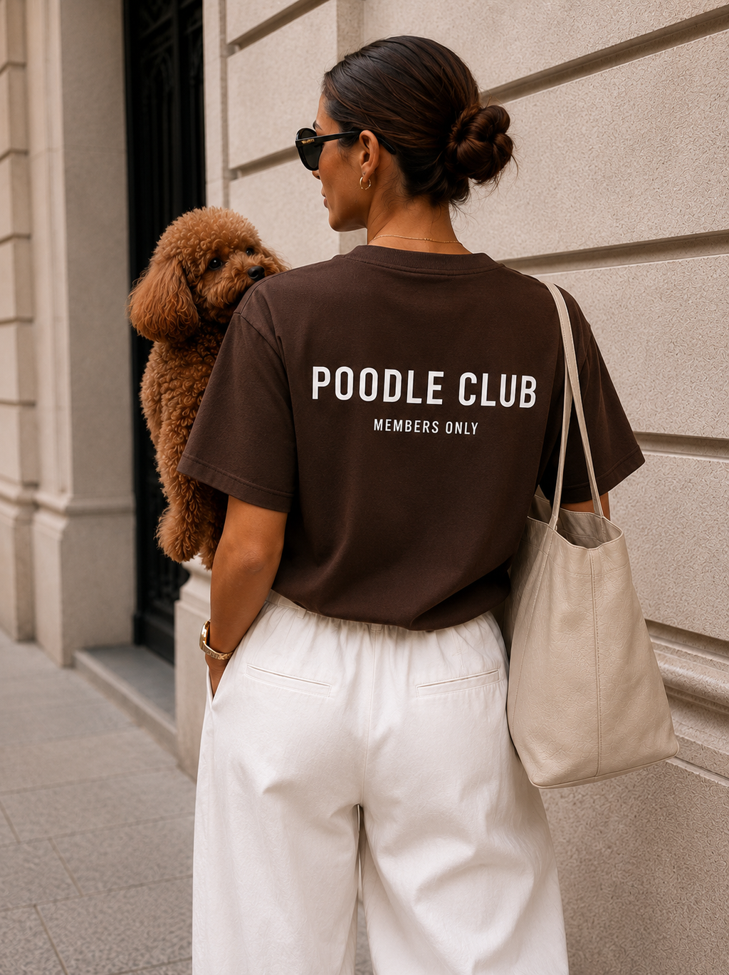 T-Shirt MAMACITA Chocolate Brown – Poodle Club Damen Shirt Frontansicht