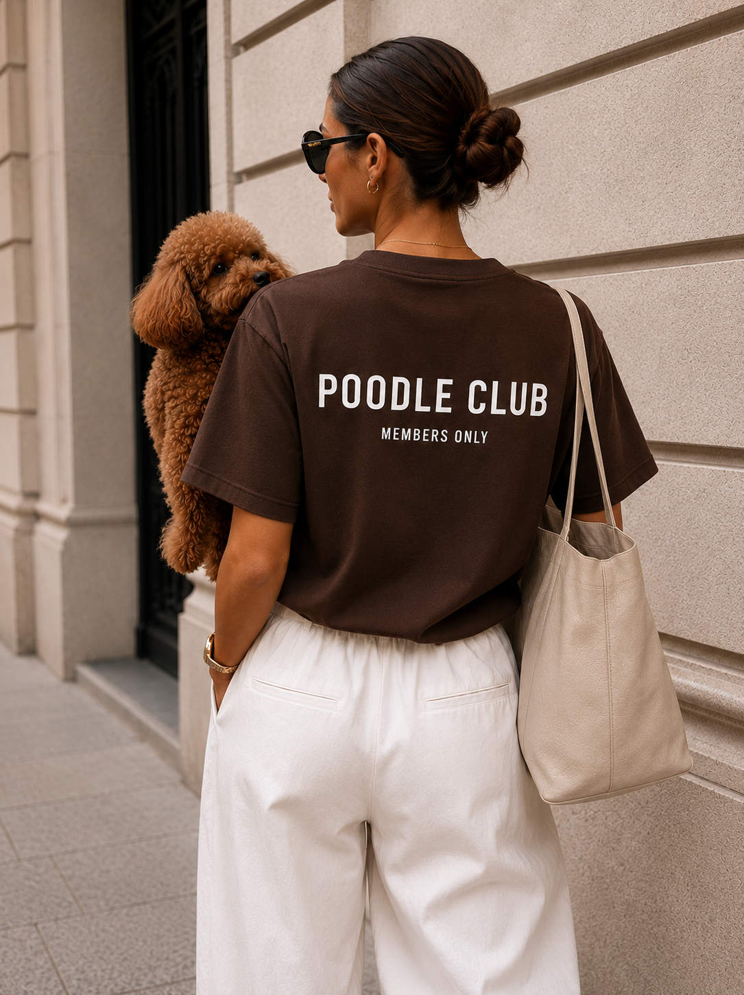 T-Shirt MAMACITA Chocolate Brown – Poodle Club Damen Shirt Frontansicht
