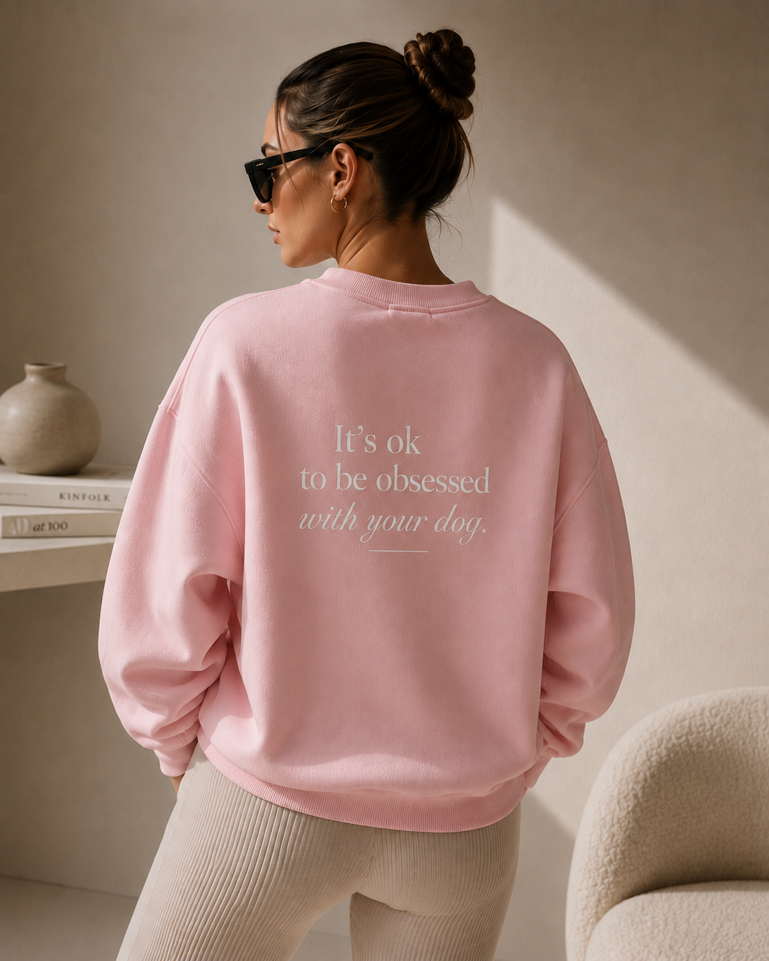 Poodle Club Sweatshirt für Damen, weit geschnitten mit überschnittenen Schultern und breiten Rippbündchen