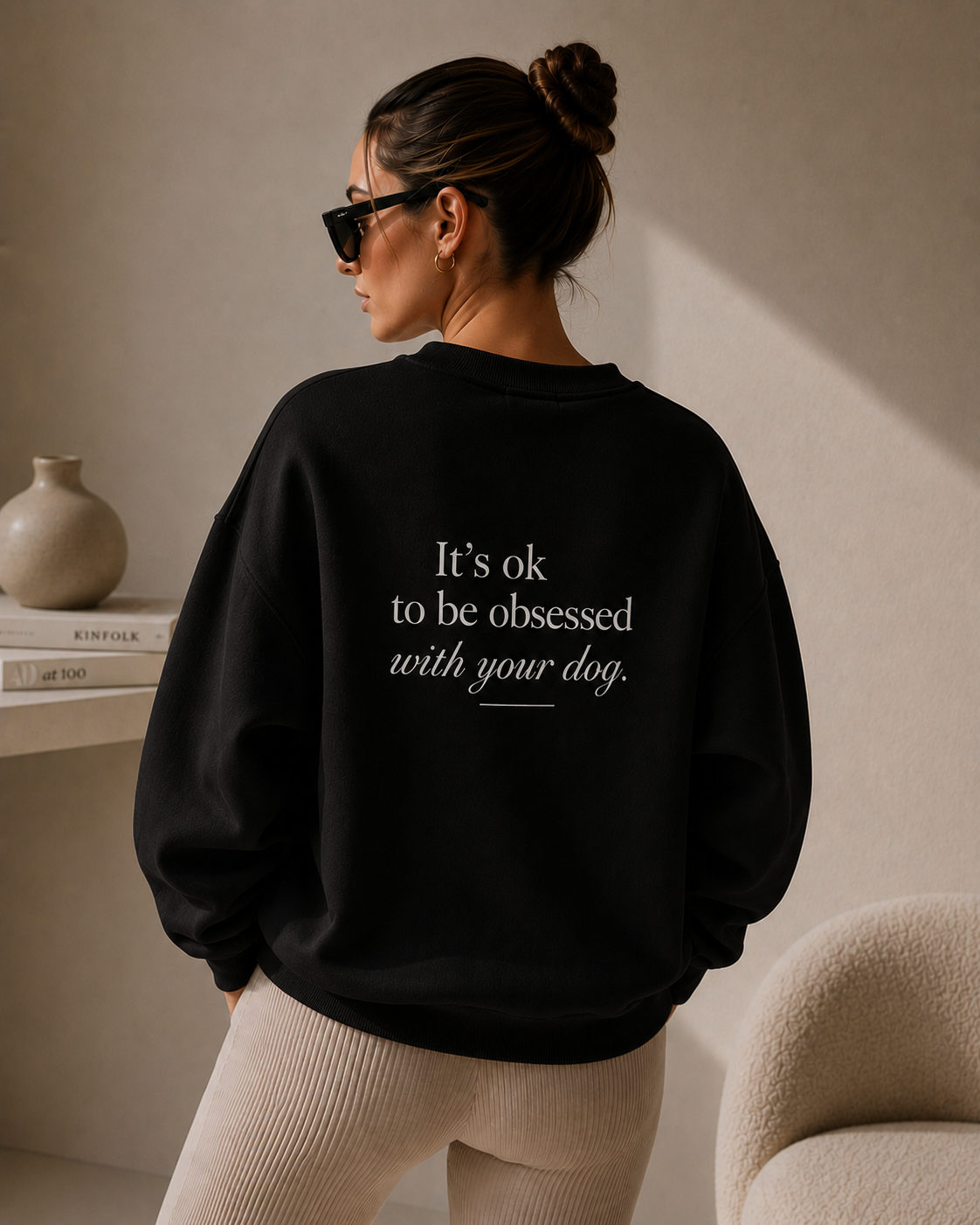 Poodle Club Statement Sweatshirt für Hundeliebhaberinnen, oversized Passform