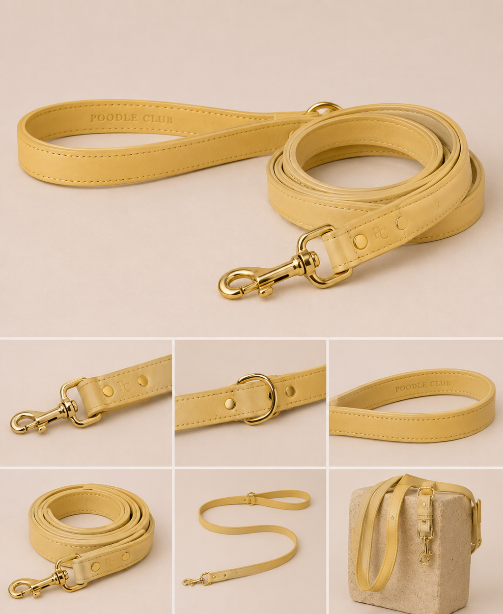 Belle Époque Set | Halsband & Leine - Butter Yellow