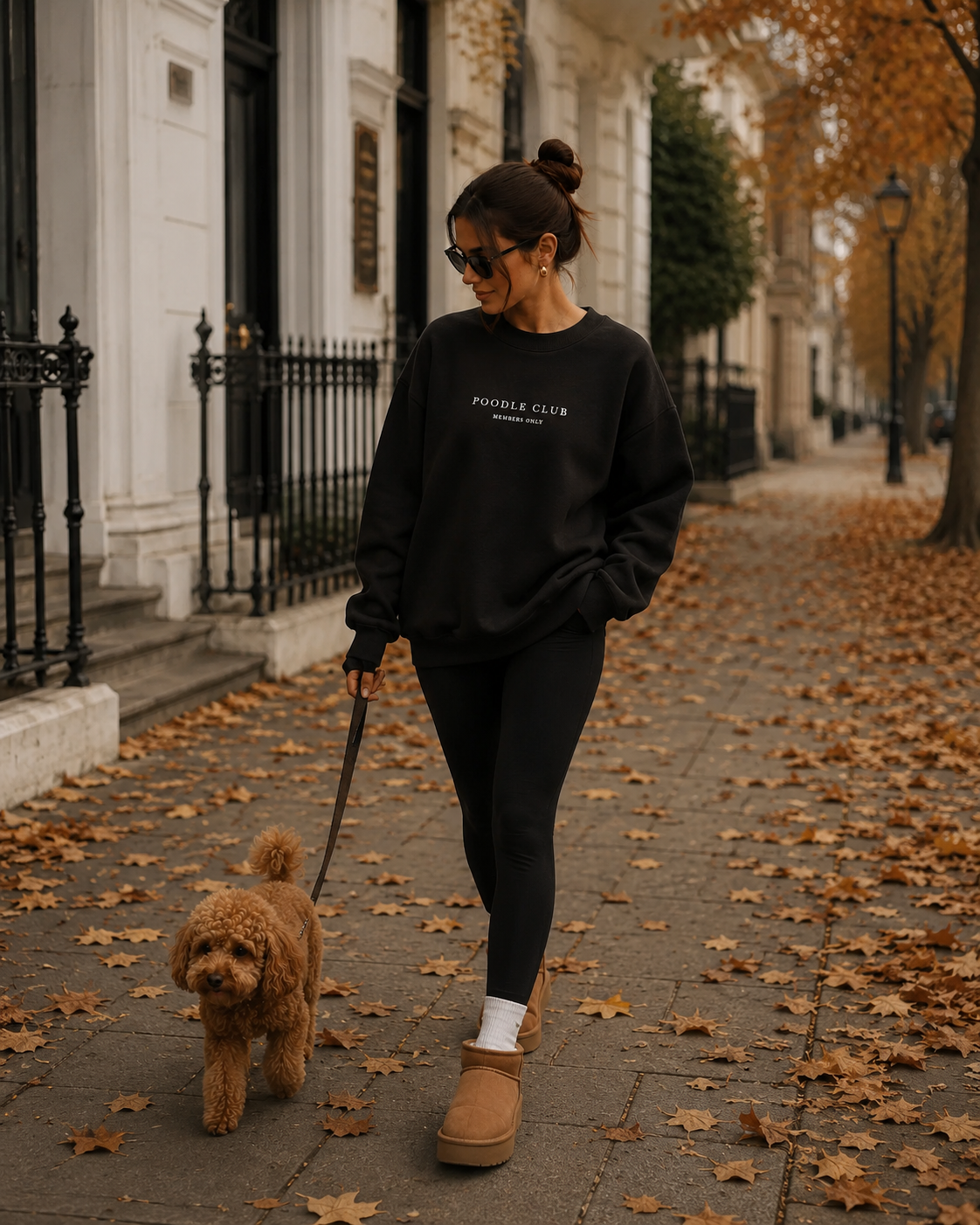 SIGNATURE Sweatshirt Schwarz Damen – Poodle Club Frontansicht