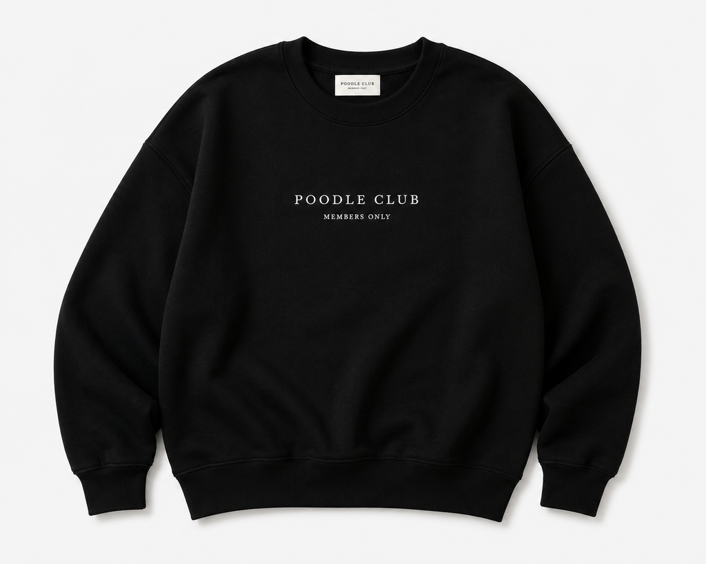 SIGNATURE Sweatshirt Schwarz Damen – Poodle Club Rückenansicht mit Print