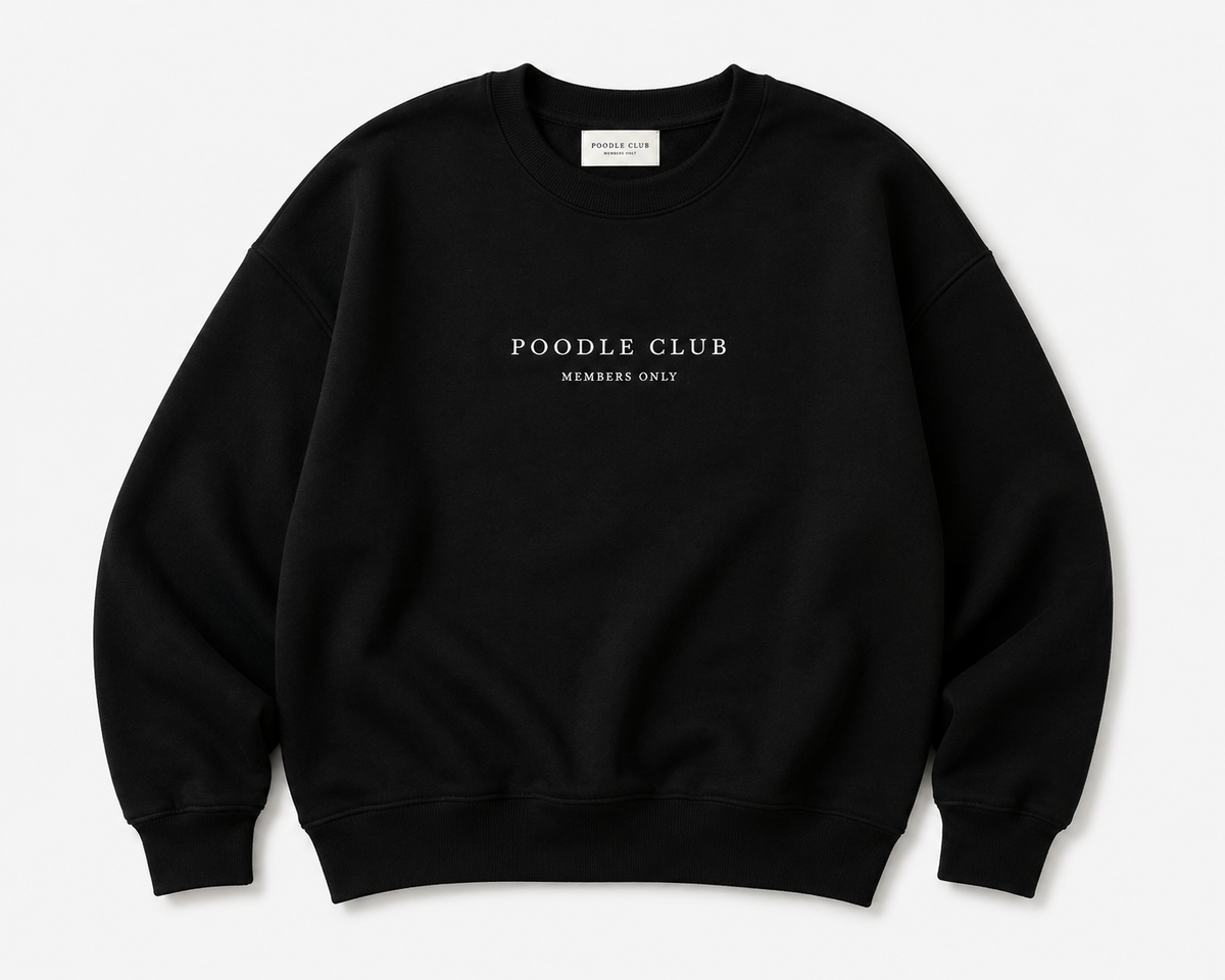 SIGNATURE Sweatshirt Schwarz Damen – Poodle Club Rückenansicht mit Print