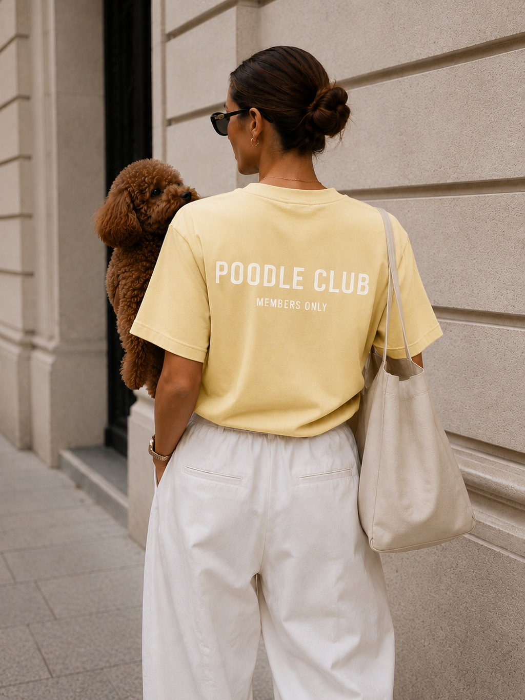 T-Shirt MAMACITA Butter Yellow – Poodle Club Damen Shirt Frontansicht