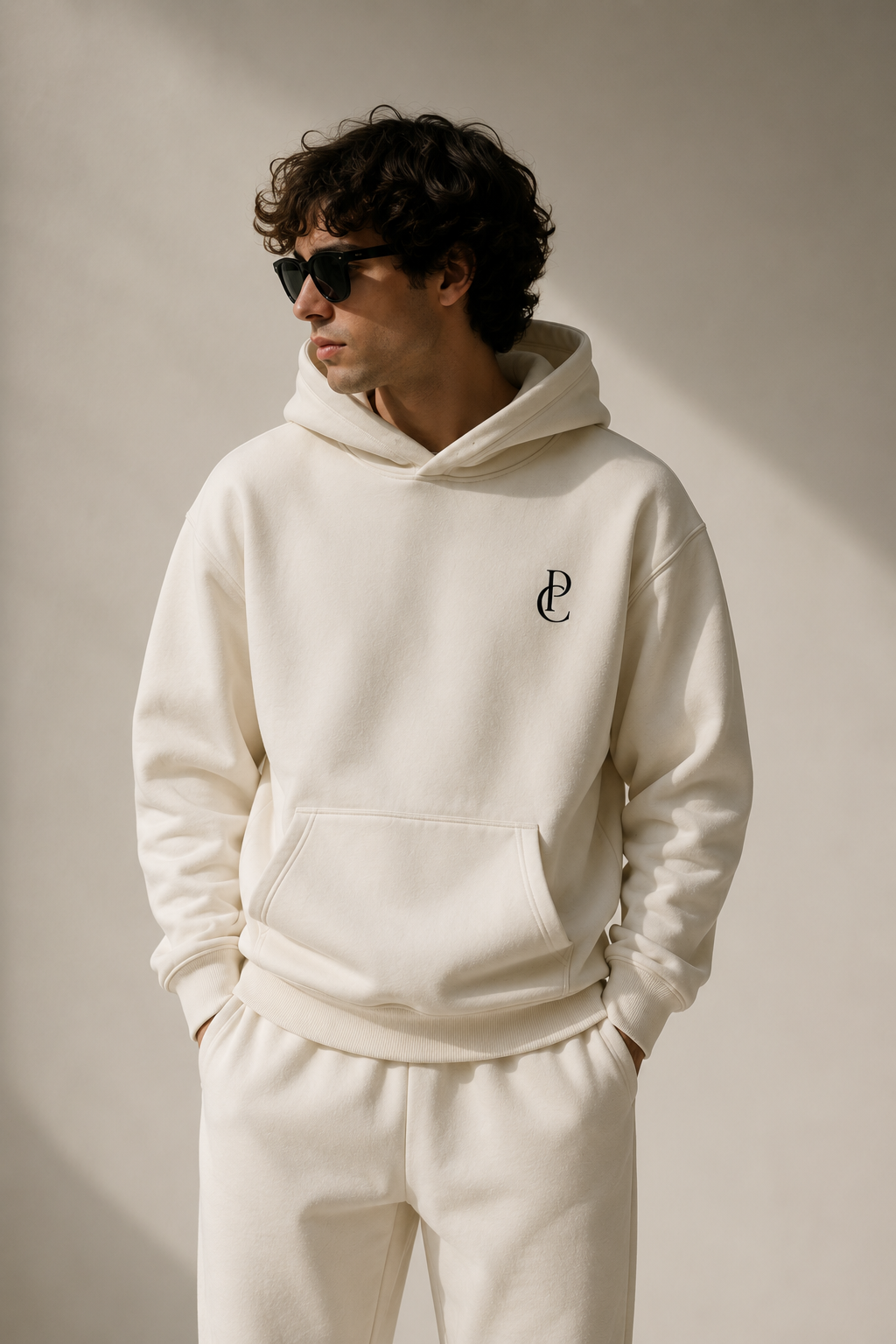 LE CLUB Hoodie Weiß Herren – Poodle Club Seitenansicht