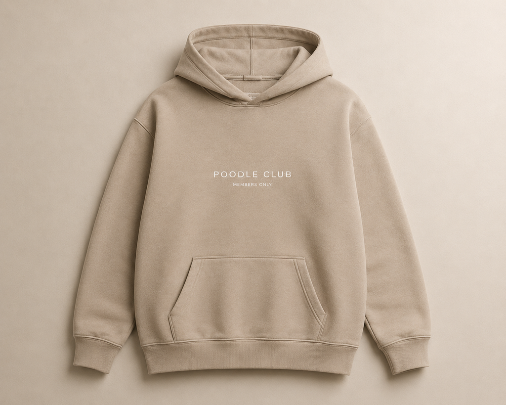 LE CLUB Hoodie Beige Herren – Poodle Club Detailansicht