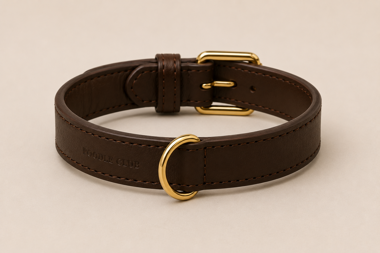 Belle Époque Hundehalsband Braun – Poodle Club Detailansicht