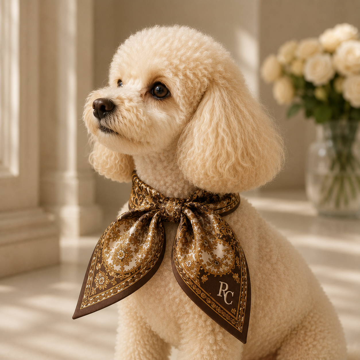 Belle Époque Hundehalstuch Braun – Poodle Club