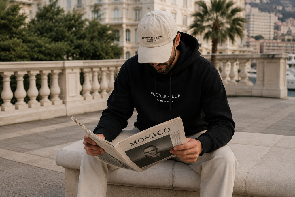 LE CLUB Hoodie Schwarz Herren – Poodle Club Frontansicht
