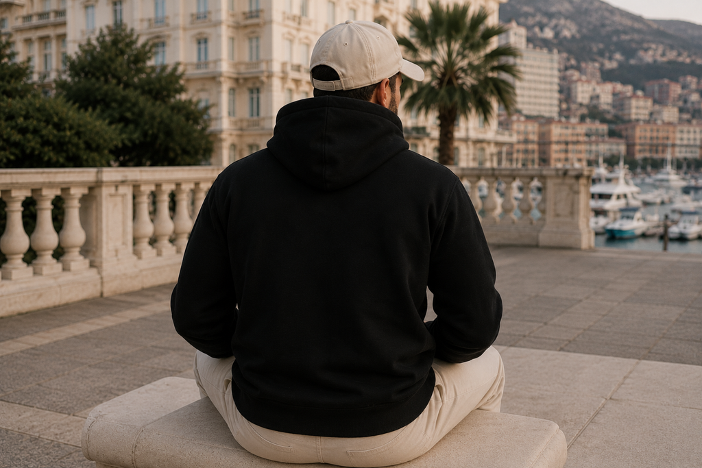LE CLUB Hoodie Schwarz Herren – Poodle Club Seitenansicht