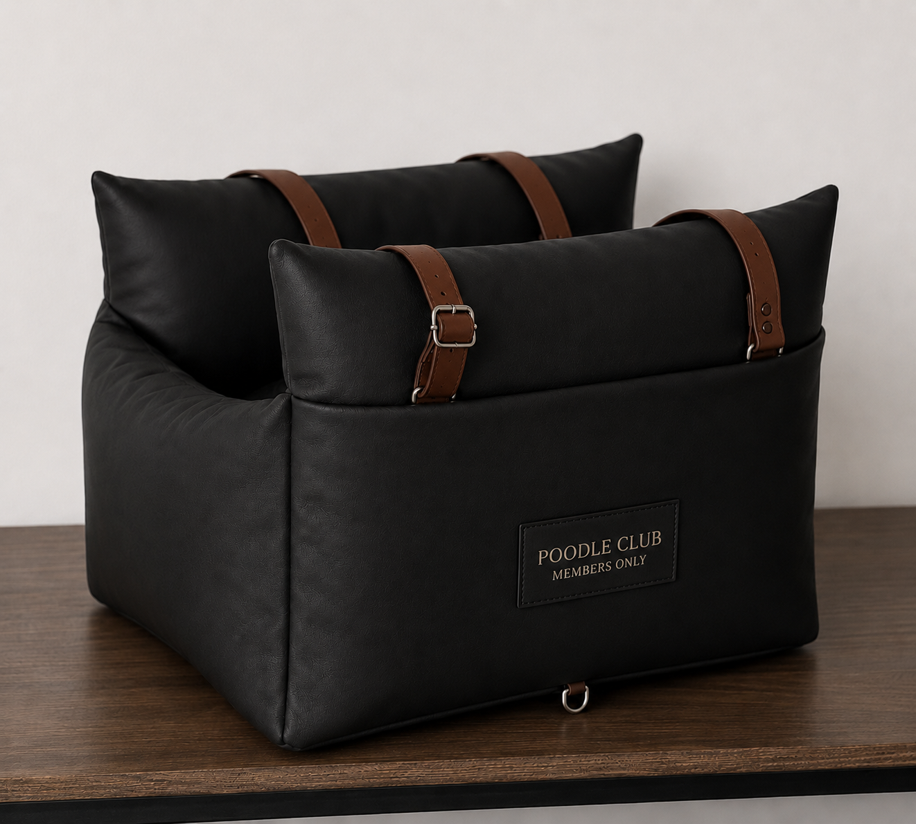 Le Trône Hundeautositz Schwarz – Poodle Club 3-in-1 Transportbox, Autositz & Reisebett