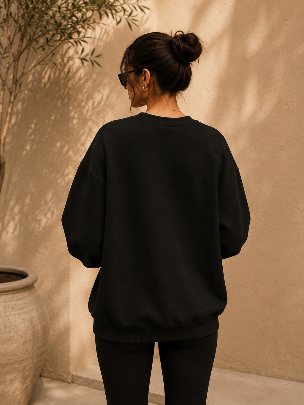 LE CLUB Sweatshirt Schwarz Damen – Poodle Club Rückenansicht mit Print
