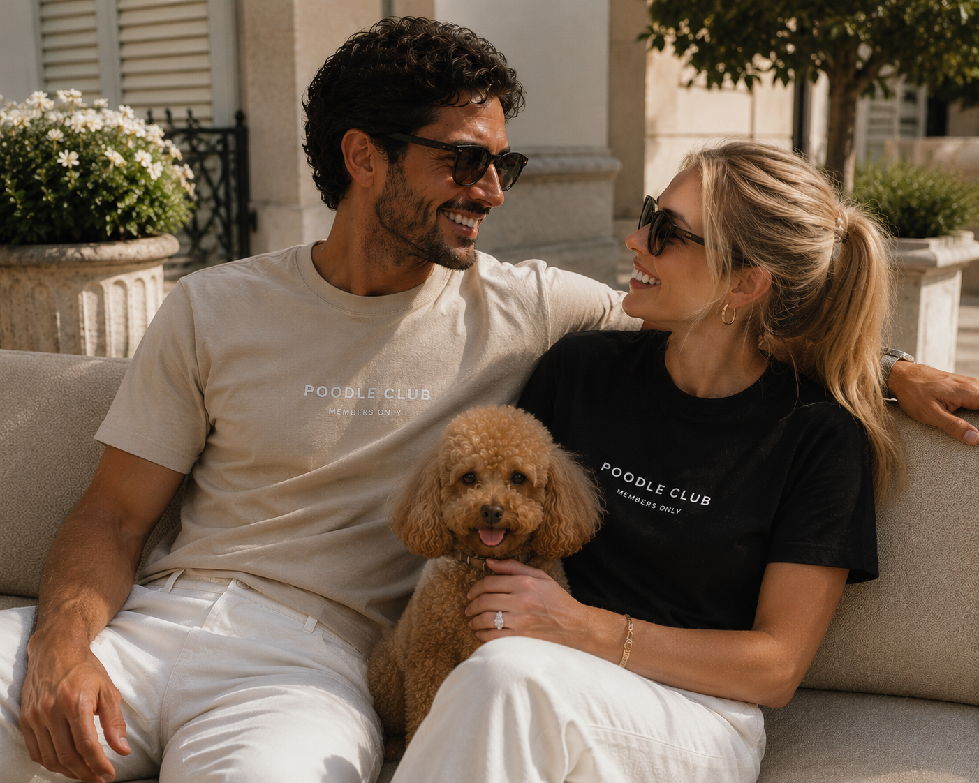 LE POODLE T-Shirt Beige Herren – Poodle Club Rückenansicht