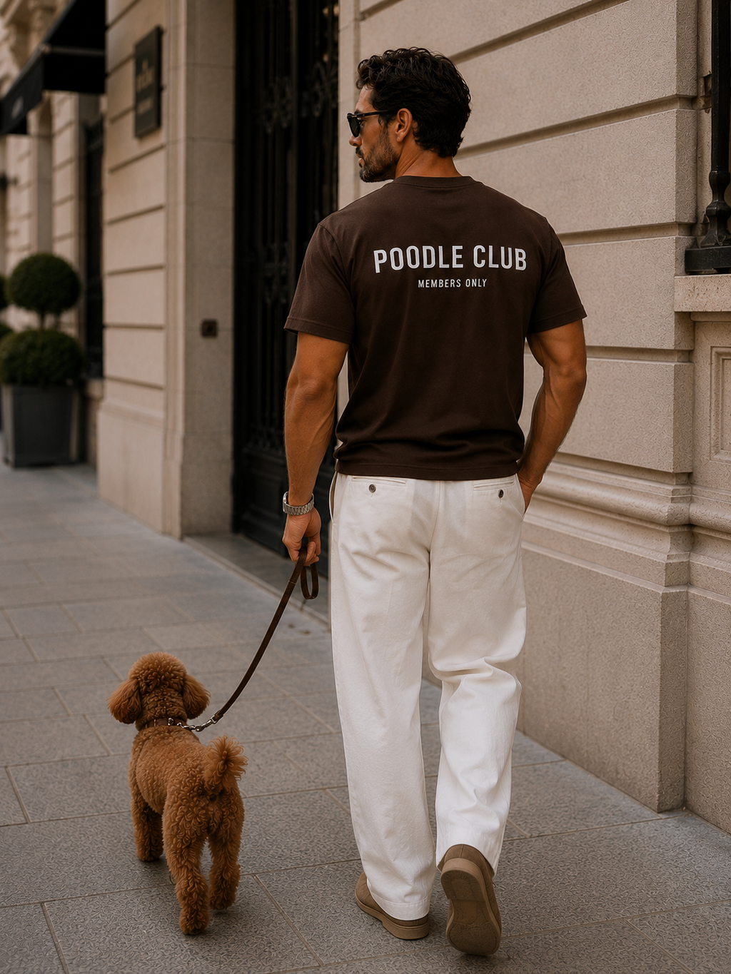 T-Shirt DAD Chocolate Brown – Poodle Club Herren Shirt Frontansicht