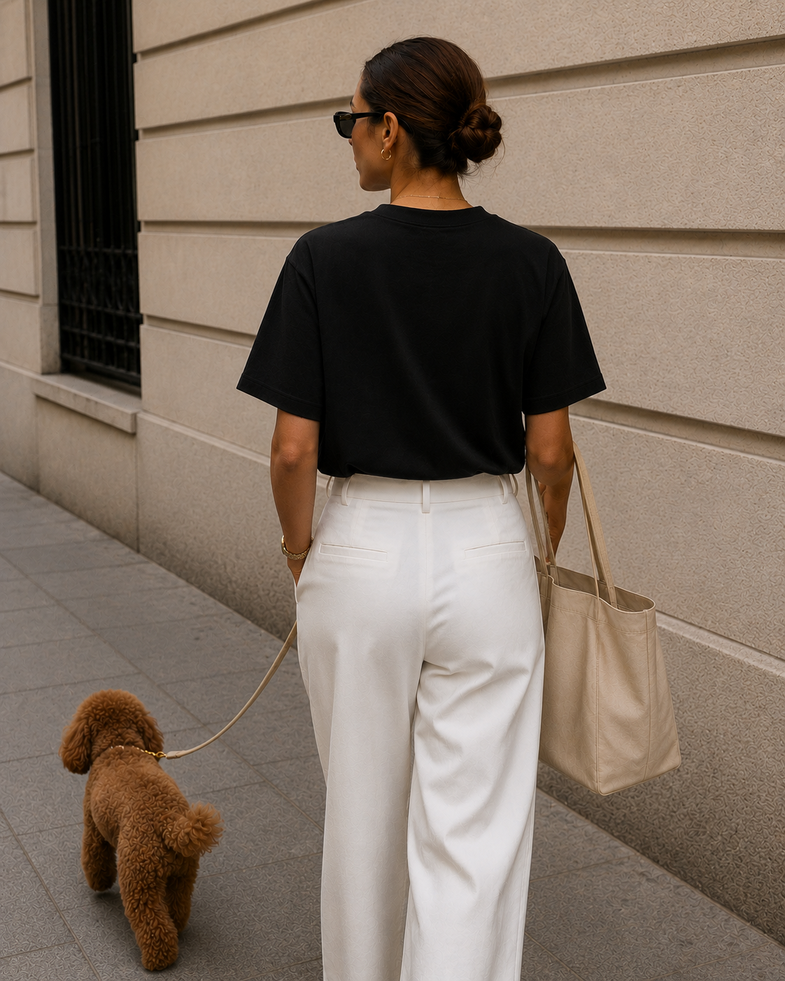 LE POODLE T-Shirt Schwarz Damen – Poodle Club Seitenansicht