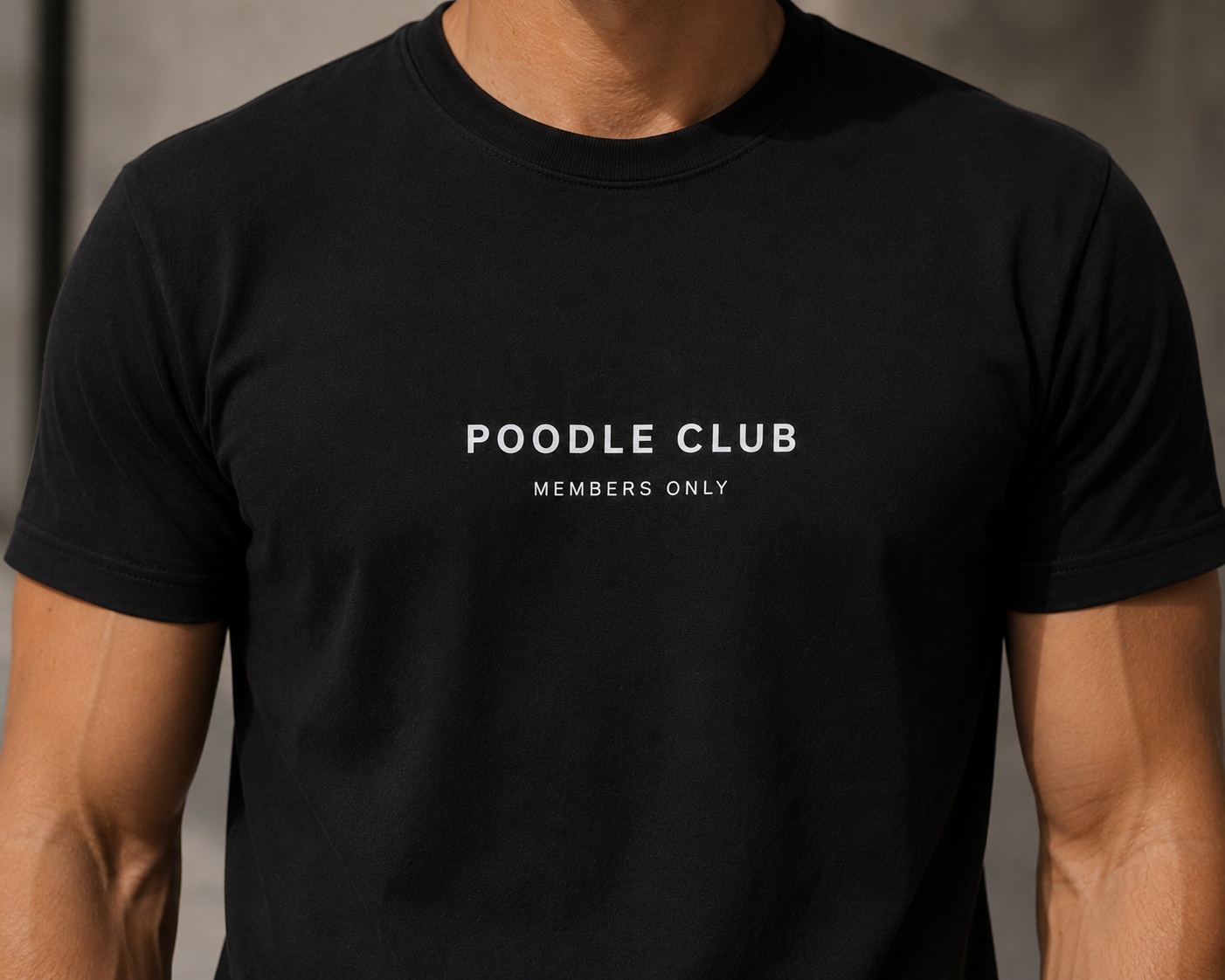 LE POODLE T-Shirt Schwarz Herren – Poodle Club Detailansicht Print