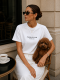 LE POODLE T-Shirt Weiß Damen – Poodle Club Frontansicht