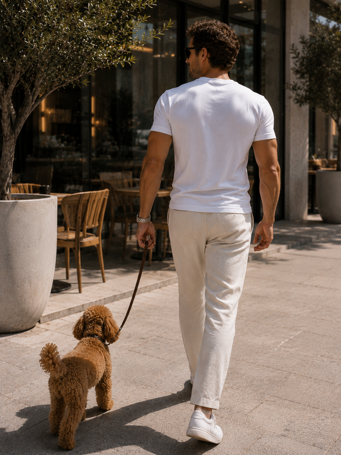 LE POODLE T-Shirt Weiß Herren – Poodle Club Seitenansicht