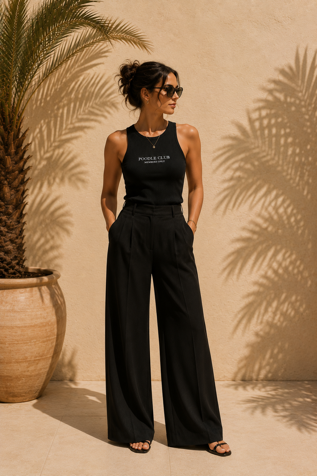 LE POODLE Top Schwarz Damen – Poodle Club Seitenansicht